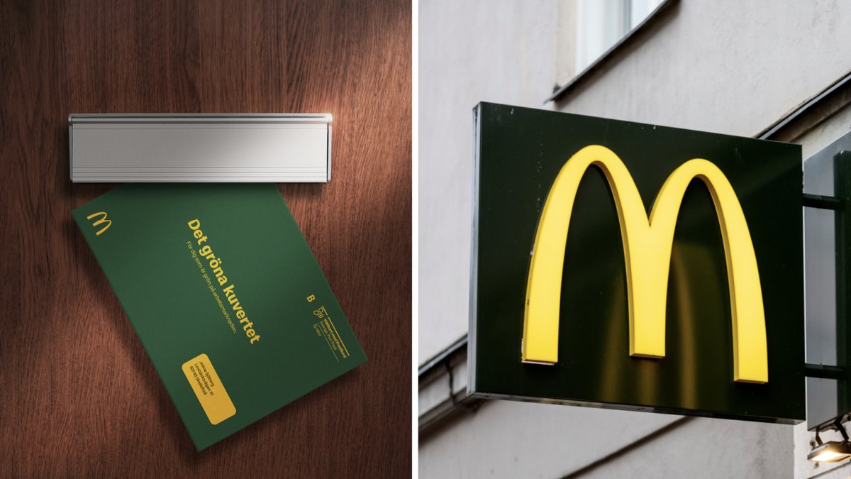 McDonald's skickar hem gröna kuvert till de svenska hushållen.
